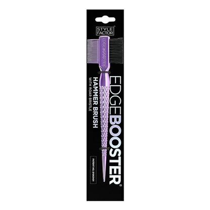 Style Factor EDGE BOOSTER® Hammer Brush Rat Tail– Double-Sided Edge Control Brush & Comb with Boar Bristles – For Edges, Slick Backs, Baby Hair Styling, and Taming Flyaways