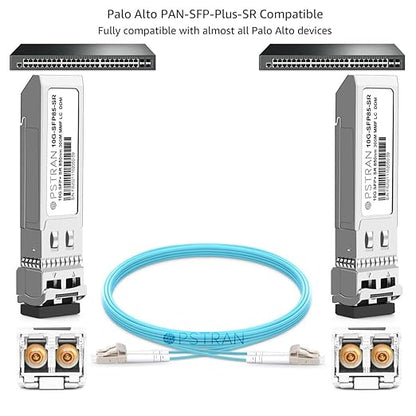 OPSTRAN 10GBASE-SR SFP+ Optical Transceiver Module Compatible with Palo Alto PAN-SFP-Plus-SR 10Gbps 850nm 300m DDM Duplex LC MMF