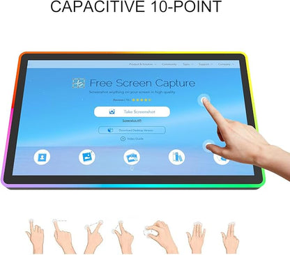 GreenTouch 27 Inch LED-Framed Touch Screen Monitor with HDMI+VGA+DP Interface, PCAP Touchscreen Monitor for self-Service Kiosk
