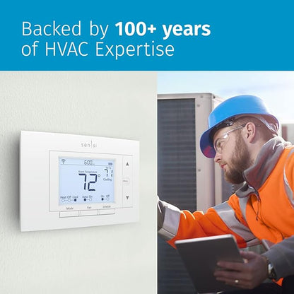 Sensi Smart Thermostat, 100 Years Of Expertise, Wi-Fi, Data Privacy, Programmable, Easy DIY Install, Works With Alexa, Energy Star Certified, Mobile App, ST55