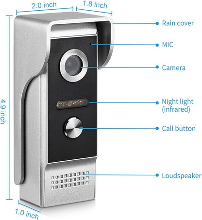 AMOCAM Upgrade Versions 2 Units Apartment Intercom System 7 inch Touch Monitor Video Door Phone Kits Support Ethernet Cable Connect, Single-Supply, ID Keyfobs Unlock for Home Apartment