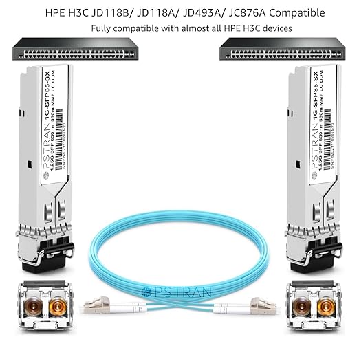OPSTRAN 1000BASE-SX SFP Optical Transceiver Module Compatible with HPE H3C JD118B JD118A JD493A JC876A 850nm 550m DDM Duplex LC MMF