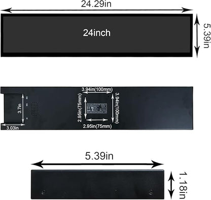 VSDISPLAY 24 Inch Ultra Digital Signage 1920x360 Resolution IPS Display,Auto-Copy Autoplay from USB, Screen Rotation & Split Screen for Supermarket,Retail Store,Restaurant,Mall