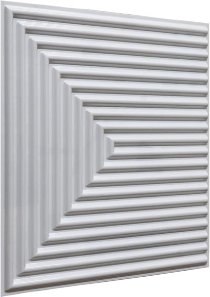From Plain To Beautiful In Hours 9004 Depth Tier PVC 12 in x 12 in Peel and Stick Wall Panels (Covers / 10 sq.ft), White Matte, 10 Piece