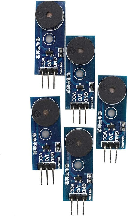 Passive Buzzer Module, 5 Pcs 3. 3-5V Passive Low Level Buzzer Frequency Controllable Sound Module with 3 Pin Control for Electronic Projects
