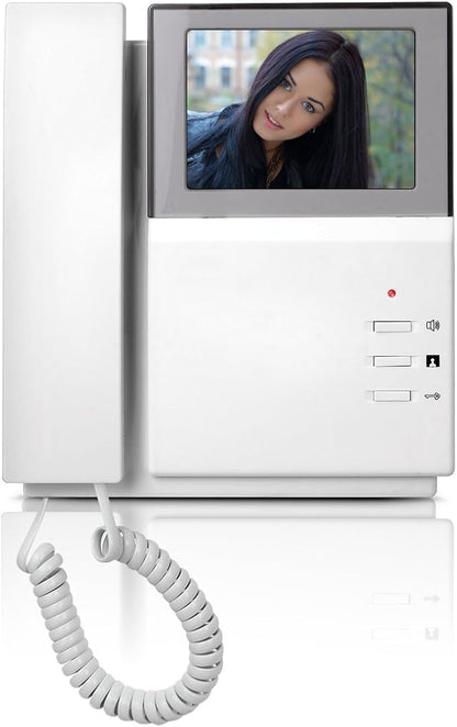 AMOCAM Video Door Phone System, 4.3 Inches Clear LCD Monitor Wired Video Intercom Doorbell Kits, IR Night Vision Outdoor Camera Door Intercom, Doorphone Telephone Style for Home Improvement