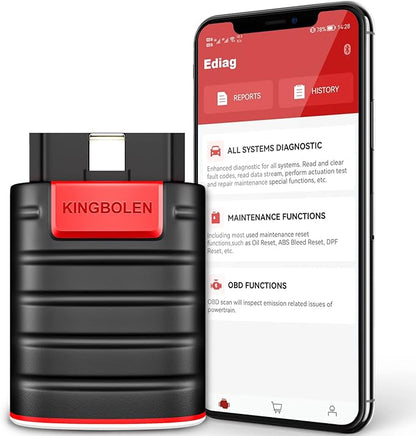 KINGBOLEN Ediag OBD2 Scanner Bluetooth, Bidirectional Scanner All System Diagnostic Tool for iOS & Android, Active Test,15+ Reset Function, FCA AutoAuth, 1 Year Update