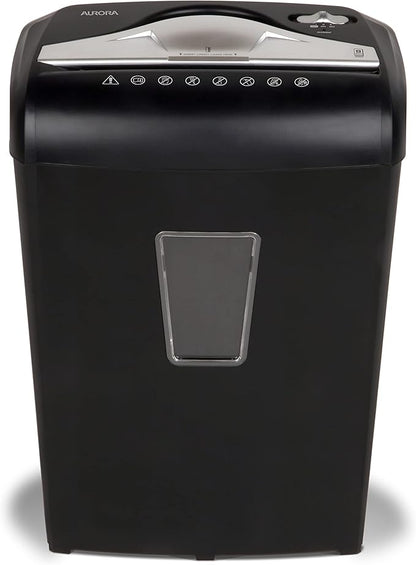Aurora High-Security 8-Sheet Micro-Cut Paper Credit Card Shredder Black