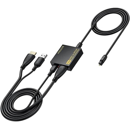 PROZOR eARC/ARC to Optical Audio Extractor, Enhanced eARC Audio Converter Supports Dolby/DTS 5.1, 192KHz HDMI eARC/ARC to Optical Toslink Adapter for TV to Soundbar Amplifier Home Theater