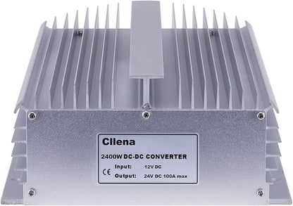 Cllena DC/DC 12V to 24V Boost Converter 100A 2400W Step Up Voltage Regulator Power Supply Voltage Transformer (Input 10V-16V)