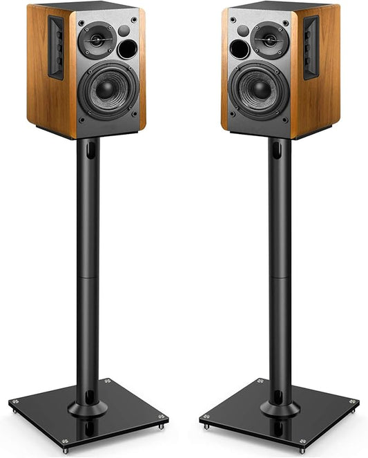 PERLESMITH Universal Floor Speaker Stands for Surround Sound up to 22LB, 27.56 Inch Bookshelf Speaker Stand for Klipsch, Polk, Yamaha & Other Large Satellite, Bookshelf Speakers, Studio Monitors,1 P