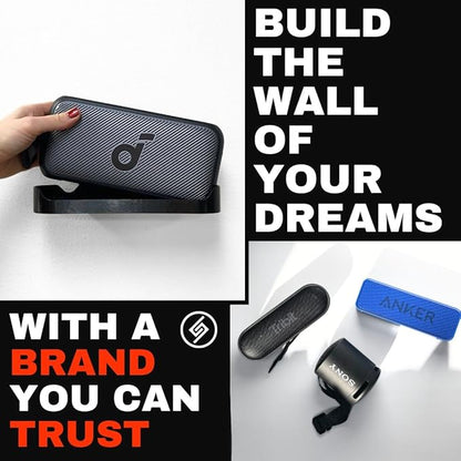 Spartan Mounts Compatible with Ultimate Ears MegaBoom 3 Bluetooth Speakers | Low Profile Wall Mount Anywhere Design for Home, Office, Studio, Garage, Dorm, Patio, Auto, Boat, Golf Cart | Made in USA
