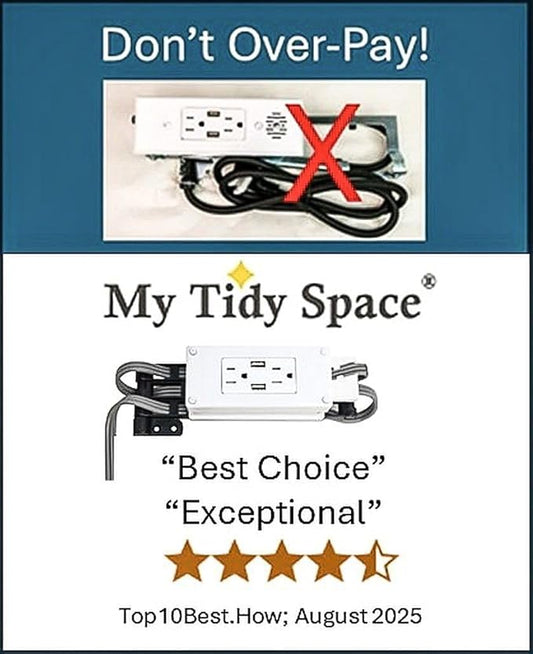 My Tidy Space (2) PD30W USB-C (2) 15 Amp Compact Drawer Docking Station Outlet Plugs