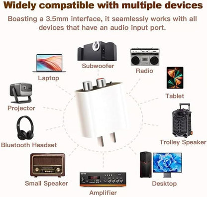 Bluetooth 5.4 Receiver – Upgrade Old Speakers to Wireless Audio, for Old Stereo/Speaker/Wired Speakers/Home Audio Music Streaming Stereo System (White-1Set)