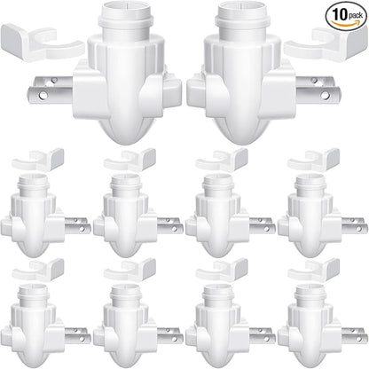 Tuanse 10 Sets Plug in Night Light Module Night Light Base with Shade Mounting Clip Plastic Lights Rotating Base for Making Your Own Decorative (White)