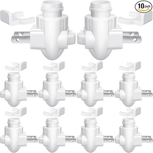 Tuanse 10 Sets Plug in Night Light Module Night Light Base with Shade Mounting Clip Plastic Lights Rotating Base for Making Your Own Decorative (White)