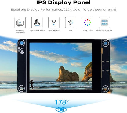Hosyond ESP32-S3 Touchscreen Module, 2.8" 240x320 IPS LCD EPS32 Display with WiFi Bluetooth Capacitive Touch Screen for Arduino IoT Projects