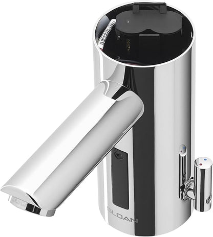Sloan Optima EAF-200 Sensor Activated Touch-Free Faucet, Commercial Grade w/Mounting Hardware & Integrated Side Mixer - 0.5 GPM Bluetooth Hardwired Deck-Mounted Mid Body, Polished Chrome, 3335051