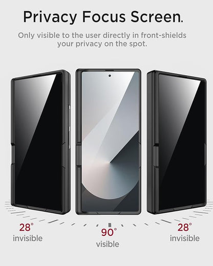 Miimall for Samsung Galaxy Z Fold 7 Case with Privacy Screen Protector, [Anti Spy] Built-in Adjustable Kickstand & Magnetic Hinge Protection Full-Body Protective Case for Galaxy Z Fold 7 5G Black