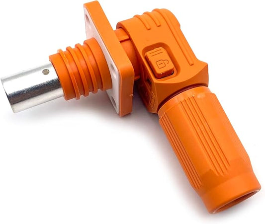 1 Set Battery Energy Storage Connector, 100A High Current Connectors Quick Plug Terminal Orange Right Angle Plug and Socket IP67 Waterproof Power Adapter Crimping 16mm² Wiring (1000V)