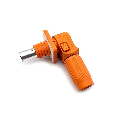 70A Battery Energy Storage Connector, 10mm² High Current Connectors IP67 Waterproof Crimping Wiring Power Adapter Quick Plug Terminal Right Angle Plug and Socket (1000V Black+Orange)
