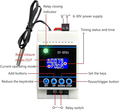 Digital Temperature Control XY-DT01 Humidity Controller 30A for Home Automation Digital Thermostat Humidity Control Smarthomes Automation Module LCD Display Temperature Controller