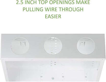 Legrand - OnQ 14 Inch Cable Management, In-Wall 20-Gauge Media Box, Structured Wiring Enclosure with 2.5 Inch Openings for Wires, Glossy White, EN1400