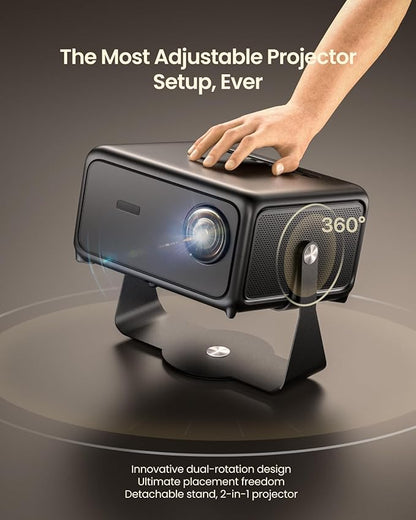 4K Projector with WiFi and Bluetooth, Home Theater 1500 ANSI Lumen Movie Projector,30W Dolby Audio, Licensed Apps Smart Projector,Auto Focus/Keystone,MEMC,360° Adjustable Swivel Stand