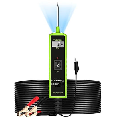 12 Volt Test Light Automotive, Power Circuit Probe Kit, 6V - 24V Car Fuse Tester, Voltage Tester 0.3v-70v, AC DC Outlet Tester, Automotive Short Circuit Finder, P60