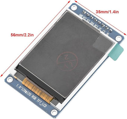 Bewinner 1.8inch LCD Display Module, TFT Screen Module 128 x 160 Resolution Onboard Driver ST7735 SPI Interface, Full-Color LCD Screen Display Controller Module