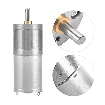 25mm DC 12V 25GA 370 Low Speed Metal Gear Motor for Electronic Locks Robots Electric Curtains and Doors Metal Gears Quiet High Performance for Mixers Monitoring Equipment and Pet Feeders