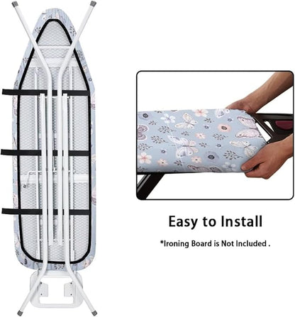 ZCFYGDX Butterfly Cherry Blossom Print Ironing Board Cover Decor - 15 x 48 inch Elastic Edge 3 Bottom Nylon Buckle Straps, Stain Resistant & Resistant Scorch, Easy Installation Cover