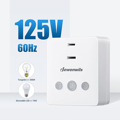 DEWENWILS Plug-in Lamp Dimmer Switch, Wireless Remote Dimmer Plug for Floor Lamps, Table Lamps, String Lights, 100FT Range, Compatible with Dimmable LED/Tungsten Bulbs