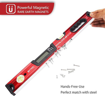 24 inch Digital Magnetic Level, Digital Smart Torpedo Level Tool ElectronicLevel Tool and Protractor - Master Precision - IP54 Dustproof and Waterproof with Carrying Bag