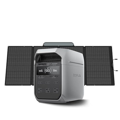EF ECOFLOW Solar Generator DELTA 3 Plus with 400W Solar Panel (2024 New), 1000W Solar Input, LFP(LiFePO4) Battery, Portable Power Station for Home Backup Power, Camping & RVs