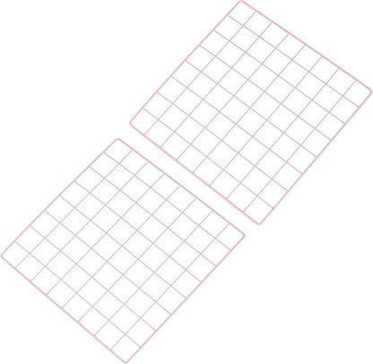 PATIKIL 16"x16" Wire Grid Panel, 2 Pack Board Photo Pictures Memo Display Grid Panels Hanging Organizer Wall Decorative Panel for Home Office Wedding, Pink