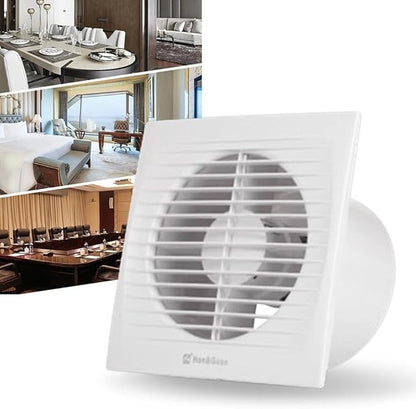 Verizcc Exhaust Fan Extractor, Ventilation Fan Bathroom Garage Exhaust for Kitchen, Bathroom, Bedroom, Low Noise and Energy Saving Waterproof, White