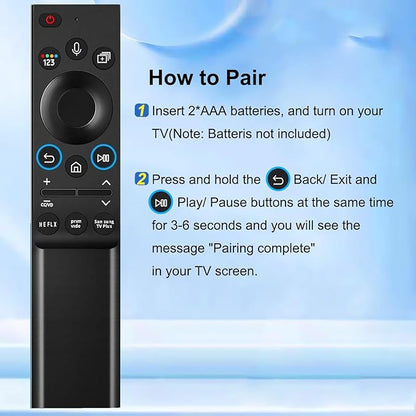 Voice Replacement Remote for All Samsung TV QLED 4K 8K UHD/Crystal UHD 4K/ NEO QLED SeriesTVs Q60A Q70A Q80A QN85A QN90A QN800A Series