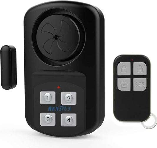 HENDUN Outdoor Door Alarm with Remote Keypad, Waterproof IP67,Inground Pool Safety Alarm,Gate Open Sensor, 140 dB Super Loud, Prying Door Entrance Alert (1 Pack)