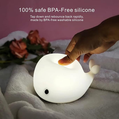 LEDHOLYT Night Light for Kids, Cute Silicone Nursery Dolphin Lamp for Baby and Toddler, Animal NightLight for Bedroom, Squishy Night Lamp for Kids Room (Dolphin)