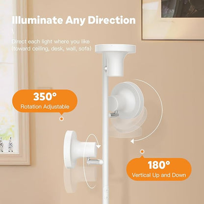 SIBRILLE 36W LED Tree Floor Lamp, Modern Dimmable Standing Lamp with Remote & Touch Control, 4 Color Temperatures, 3 Rotatable LED Light Floor Lamps for Living Room, Bedroom, Office
