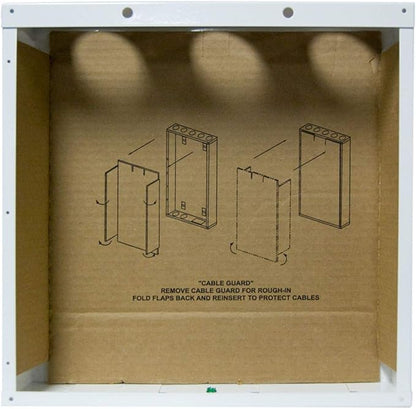 Legrand - OnQ 14 Inch Cable Management, In-Wall 20-Gauge Media Box, Structured Wiring Enclosure with 2.5 Inch Openings for Wires, Glossy White, EN1400