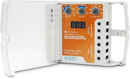 BSEED Surge Protector, Voltage Regulator, Wiring Heavy Duty Power Surge Protector Outlet for Refrigerator, TV, Computer and Home Appliance, Adjustable, LED Display Screen, 120V, 30A, 3600Watts, 1 Pack