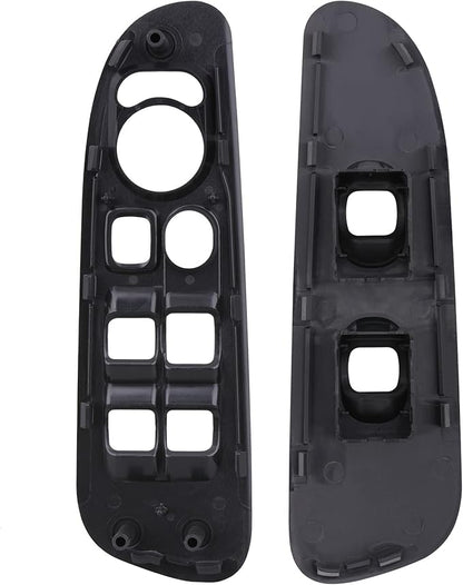 Obaee Driver & Passenger Door Window Control Switch Panel Bezel Compatible with 2002-2009 Dodge Ram 1500 2500 3500 Front Right & Left Window Button Border Trim, Black