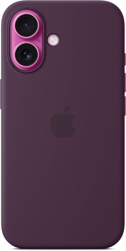 Apple iPhone 16 Silicone Case with MagSafe and Camera Control: Lightweight Phone Case, Wireless Charging Compatible, Smooth Matte Finish; Plum