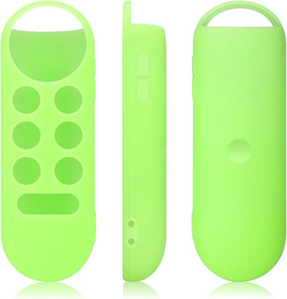 2PC Cover-Case-for-Chromecast-Google-TV-Remote, Glow-in-The-Dark Silicone Sleeve Skin for Google Chromecast 4K/HD (Green + Blue)