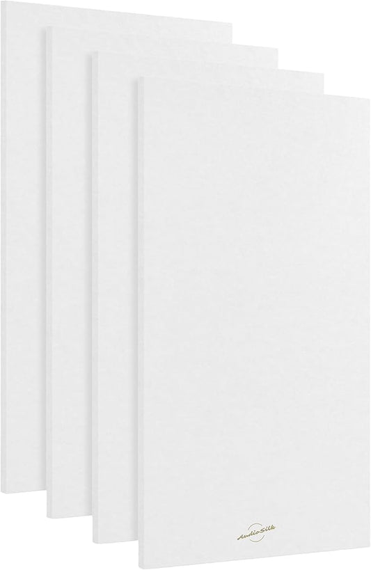 AudioSilk Acoustic Panels, 4 Pack ROOM KIT, Large, 46" x 23", Pure White
