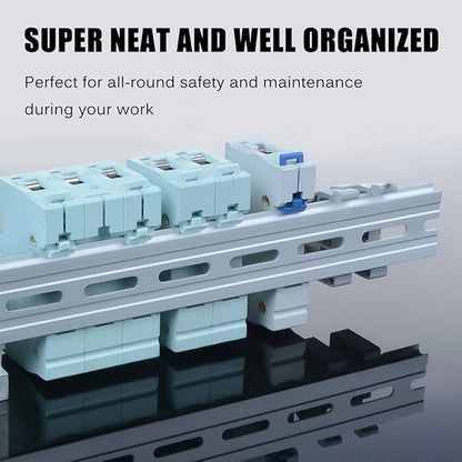 VAMRONE 6 Piece Aluminum DIN Rails, 4 Inches Long, 35mm Wide, 7.5mm High, Top Hat Slotted DIN Rail with RoHS, Extra Premium Screws Included for Hardware Components Mounting