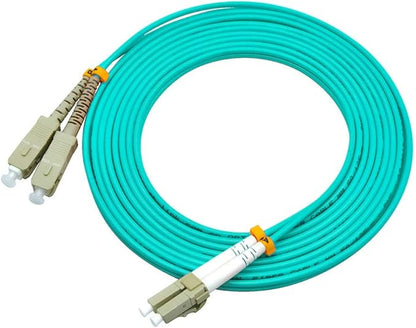 Jeirdus 100 Meters 328ft LC to SC Duplex 50/125 10G OM3 Multi-Mode Fiber Optic Cable Jumper Optical Patch Cord LC-SC