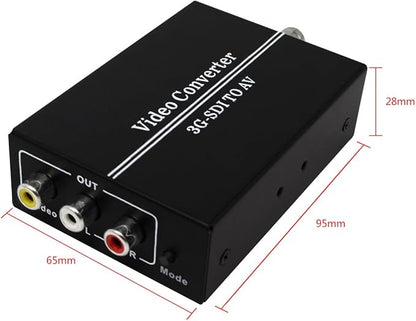 HDSUNWSTD HD 3G SDI to AV CVBS Video Converter Support 1080P L/R Audio Output SD-SDI HD-SDI Signal for TV